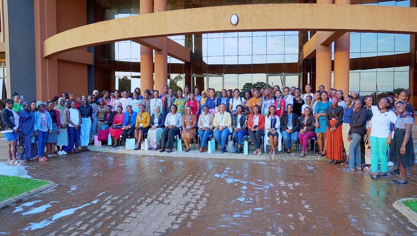 Event participants pose for a group photo