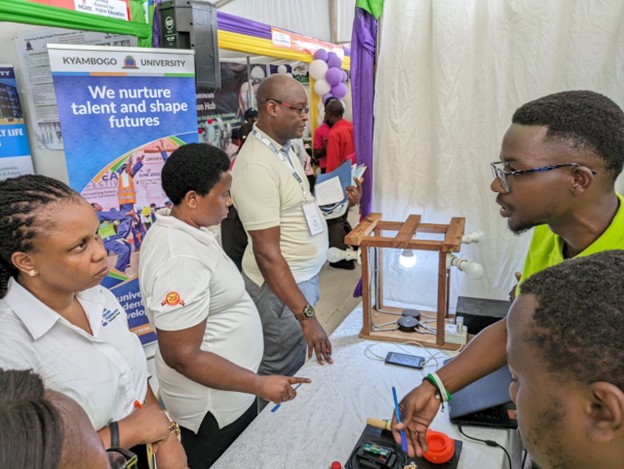 Interacting with visitors at the event