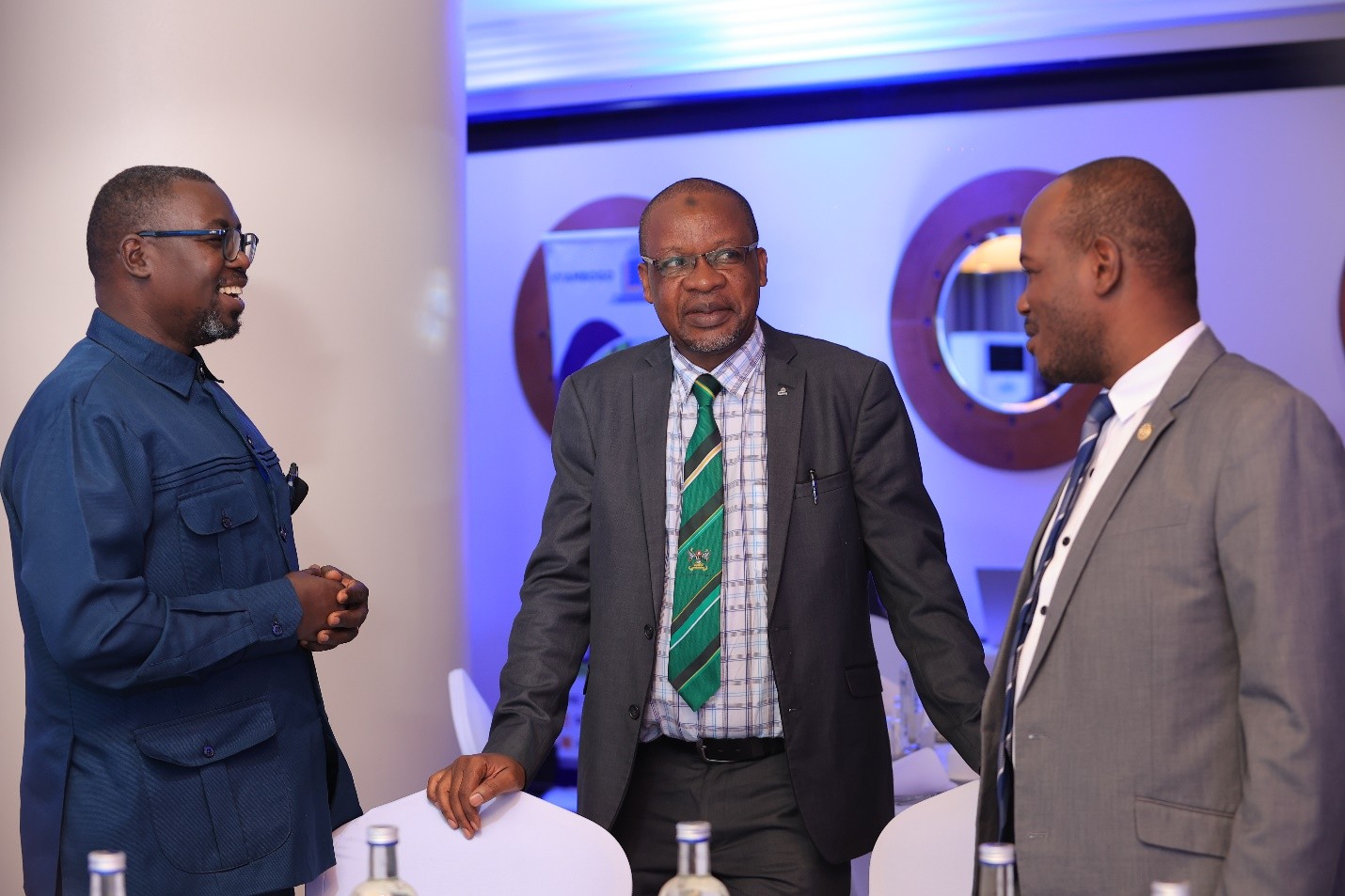 Networking: Dr. John Kuonzi (left); Assoc. Prof. Juma Kasozi- Deputy Principle College of Natural Sciences at Makerere University (middle) and Prof. Jude T. Lubega the Vice Chancellor of Nkumba university.