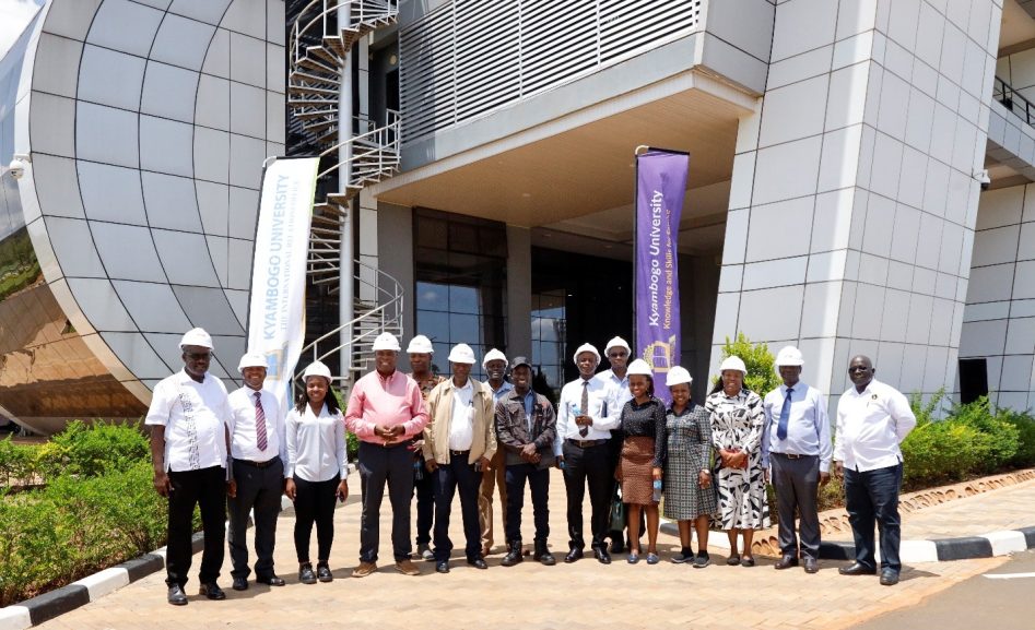 The Kyambogo University team with the Kiira Motors team