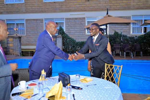 The VC shaking hands with the guild president.