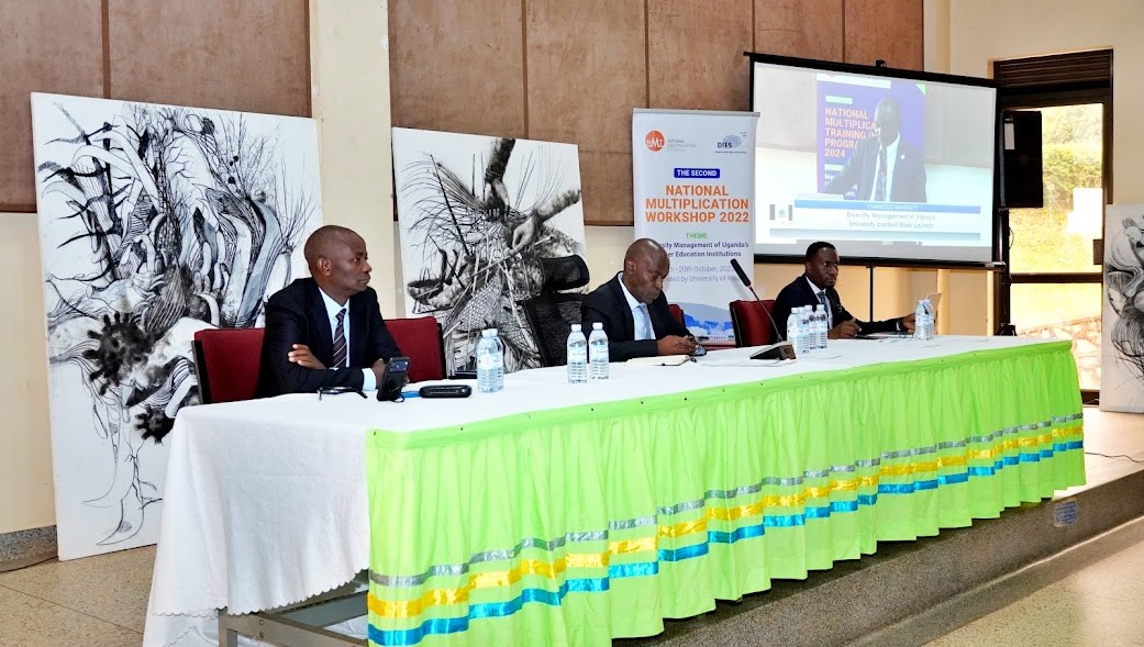 The Vice Chancellor and the University Secretary during the launch of the book