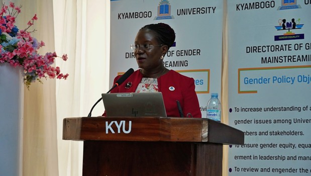 Dr. Deborah Nakalyowa-Luggya, Head of the Gender Mainstreaming Unit while addressing the participants